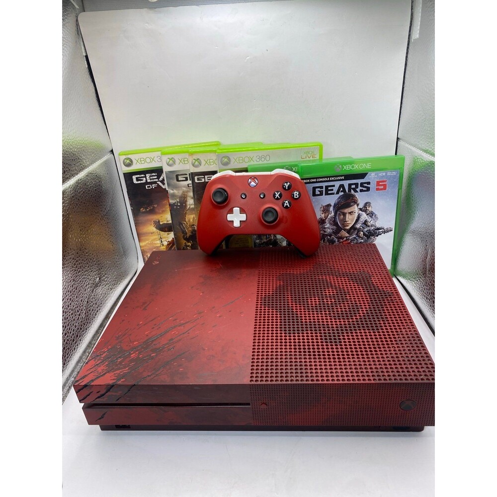Microsoft Xbox One S Gears of War 4 Limited Edition 2 TB Crimson Red Console